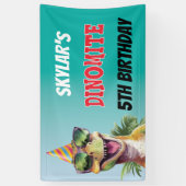 Banderoles Dinosaure Dinomite Personnalisé Monogramme 5e anni (Vertical)