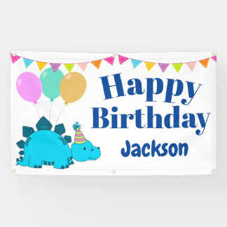 Banderoles Dinosaure| Joyeux anniversaire personnalisé