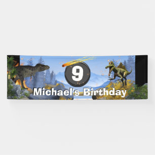 Banderoles Dinosaure météore animaux préhistoriques annive