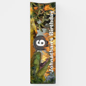 Banderoles Dinosaure monde brûlant le feu DO-IT-YOURSELF âge  (Vertical)