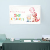 Banderoles Dinosaure Peint Rouge Un A Saurus Anniversaire (Salon professionnel)