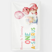 Banderoles Dinosaure Peint Rouge Un A Saurus Anniversaire (Vertical)