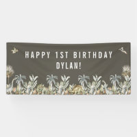 Dinosaure préhistorique Thème Anniversaire Bannièr