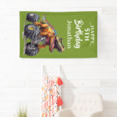 Banderoles Dinosaure T-Rex Monster Truck Party (En situation)