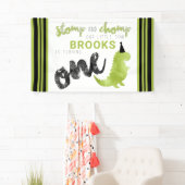 Banderoles Dinosaure Thème Notre Petit Dino Black Green Stomp (En situation)