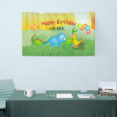 Banderoles Dinosaures Ballons colorés Enfants Vert Anniversai (Salon professionnel)