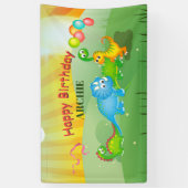 Banderoles Dinosaures Ballons colorés Enfants Vert Anniversai (Vertical)