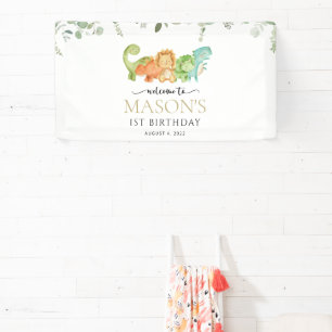 Banderoles Dinosaures mignons, T-Rex, Jurassique, Bienvenue à