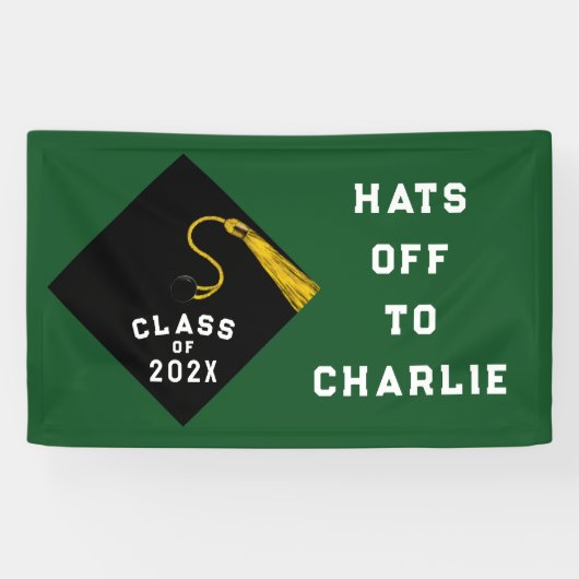 Banderoles Diplômé 2026 Vert (Horizontal)