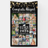 Banderoles Diplôme 42 Collage de photos Script Classe Année (Vertical)