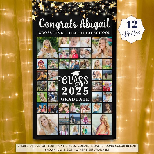 Banderoles Diplôme 42 Collage de photos Script Classe Année