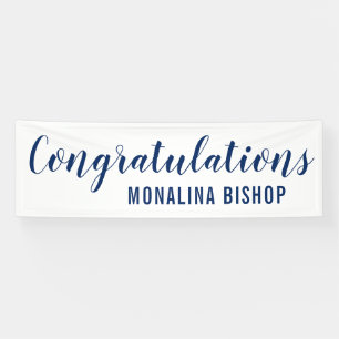 Banderoles Diplômé bleu décontracté des félicitations