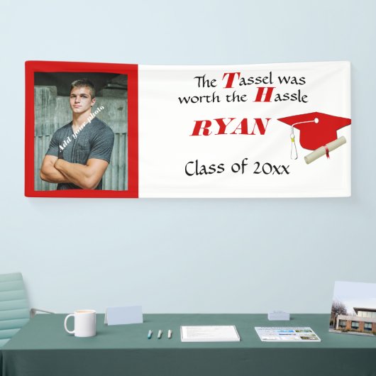 Banderoles Diplôme, Cap & Pompon, Rouge et Blanc (Salon professionnel)