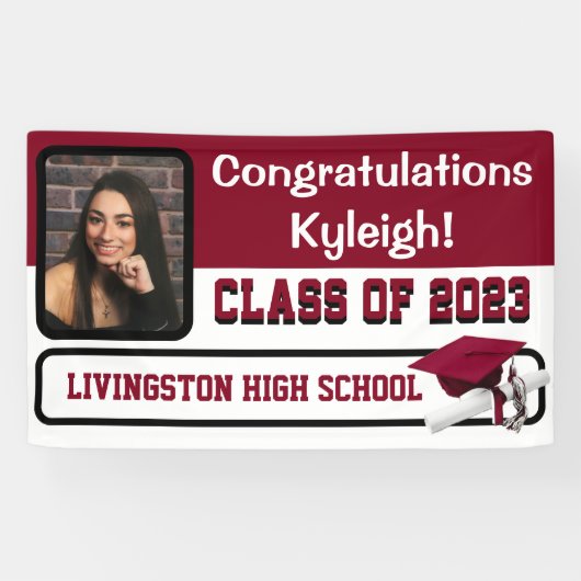 Banderoles Diplôme Cardinal Rouge & Blanc (Horizontal)