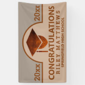Banderoles Diplôme Copper Moderne Félicitations Diplômé (Vertical)