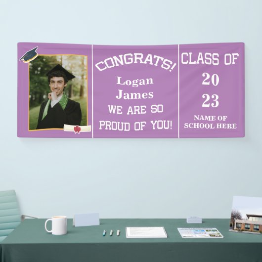 Banderoles Diplôme customisé 2025 avec nom et photo (Salon professionnel)