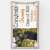 Banderoles Diplôme de baseball Orange & Black One Photo (Vertical)