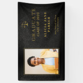 Banderoles Diplômé de droit noir or de l'école de droit (Vertical)