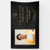 Banderoles Diplômé de droit noir or de l'école de droit (Vertical)