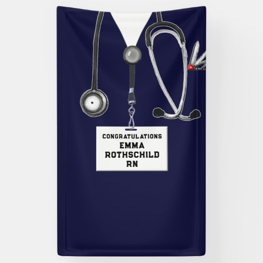 Banderoles Diplôme de l'école de soins infirmiers (Vertical)