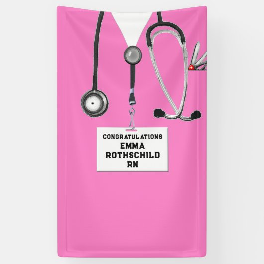 Banderoles Diplôme de l'école de soins infirmiers (Vertical)