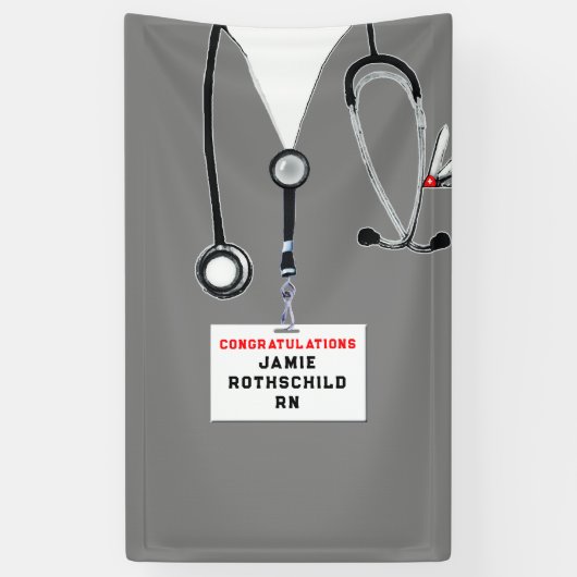 Banderoles Diplôme de l'école de soins infirmiers (Vertical)