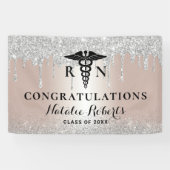 Banderoles Diplôme de l'école de soins infirmiers Rose modern (Horizontal)