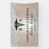 Banderoles Diplôme de l'école de soins infirmiers Rose modern (Verticale)