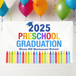 Banderoles Diplômé de maternelle 2025 École personnalisable