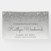 Banderoles Diplôme de Parties scintillant argent chic (Horizontal)