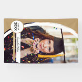 Banderoles Diplôme de photo de cadre courbe or (Horizontal)