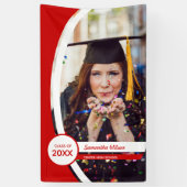 Banderoles Diplôme de photo de cadre courbe rouge (Vertical)