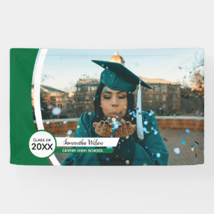Banderoles Diplôme de photo de cadre courbé vert