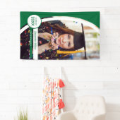 Banderoles Diplôme de photo de cadre courbé vert (En situation)