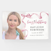 Banderoles Diplôme de photo de la bow rose tendance (Horizontal)