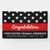 Banderoles Diplôme de pompier Mince Red Line Party (Horizontal)