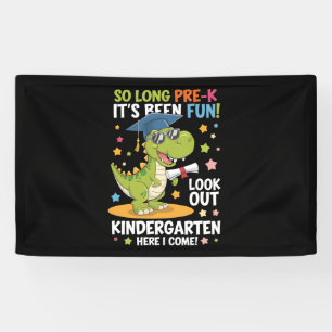 Banderoles Diplômé de pré-maternelle Jardin d'enfants Dinosau