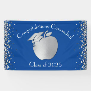 Banderoles Diplôme d'enseignement Bleu Argent