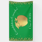 Banderoles Diplôme d'enseignement Vert Or (Vertical)