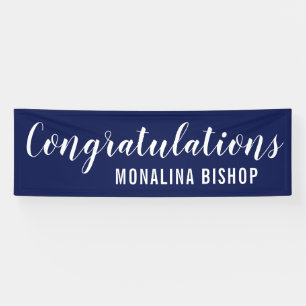 Banderoles Diplômé des félicitations du bleu marine