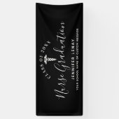 Banderoles Diplôme d'infirmière moderne Noir Blanc Médicale N (Vertical)