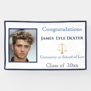 Banderoles Diplôme en droit Échelles de la justice Photo
