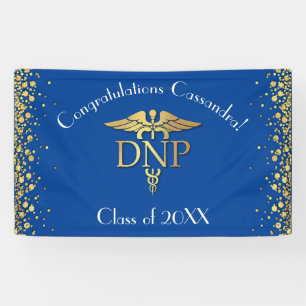Banderoles Diplômé en pratique infirmière avancée Bleu Or