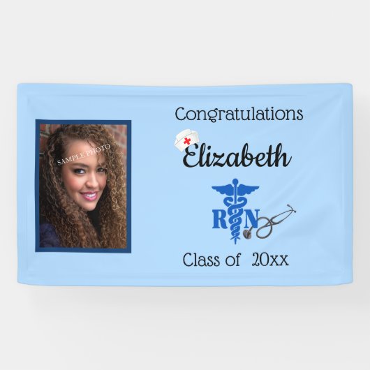 Banderoles Diplôme, Infirmière diplômée, Infirmière autorisée (Horizontal)