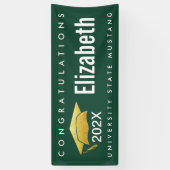 Banderoles Diplôme Moderne Gras Simple Casquette Or sur Vert (Vertical)