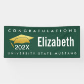 Banderoles Diplôme Moderne Gras Simple Casquette Or sur Vert (Horizontal)