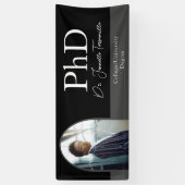 Banderoles Diplômé noir Arc Script photo PhD Graduation (Vertical)