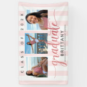 Banderoles Diplôme or rose 3 photo script de parties scintill (Vertical)