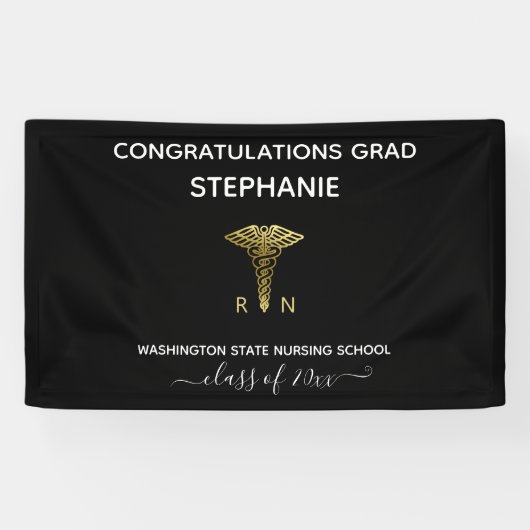 Banderoles Diplôme personnalisé de l'école de sciences infirm (Horizontal)