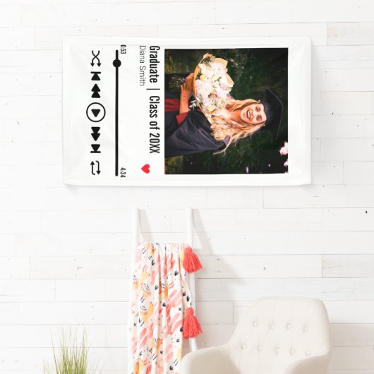 Banderoles Diplôme personnalisé Photo Chanson Playlist (En situation)